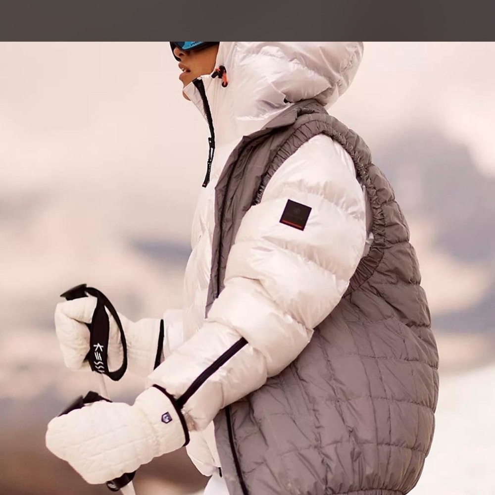 FP Movement by Free People White and Gray Puffer Vest